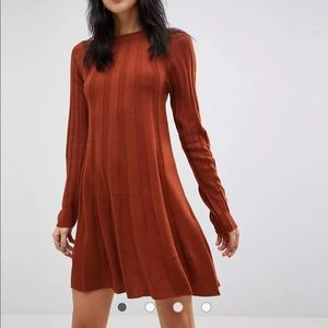 ASOS DESIGN Rib swing knit dress (Size 2)